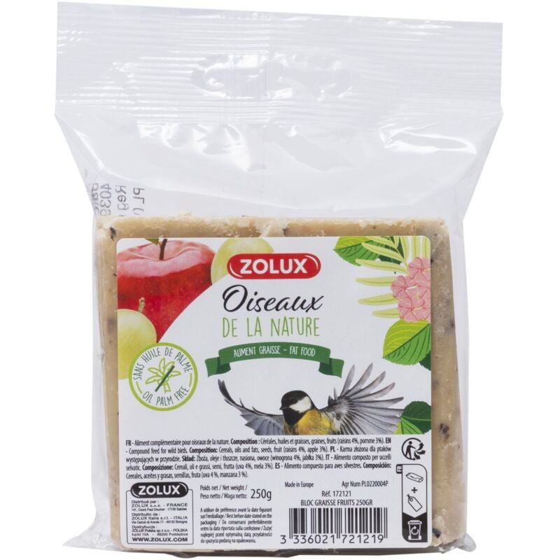 foto del prodotto blocco di grasso frutta 250 g zolux