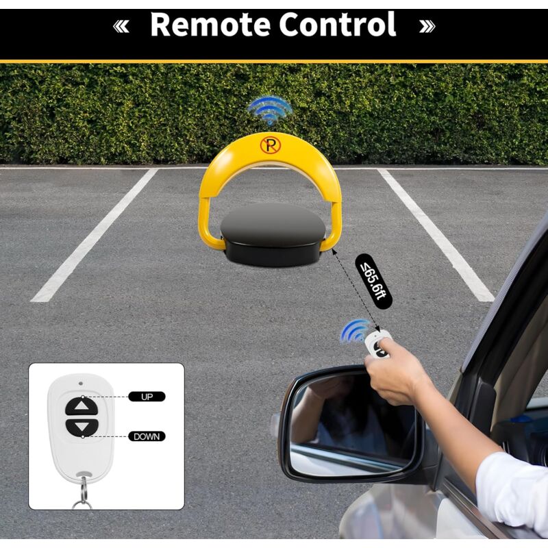 foto del prodotto blocco di parcheggio intelligente per parcheggio con telecomando, 180 contro la collisione, allarme automatico, impermeabile, antifurto, con 2