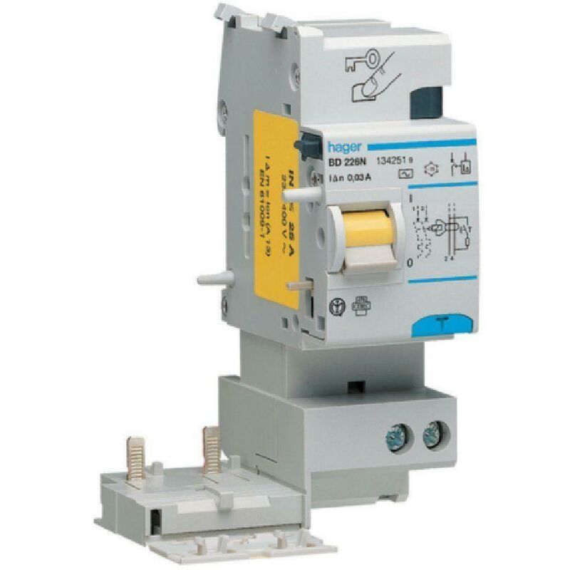 foto del prodotto blocco differenziale 2 poli 300ma 25a ac 2 moduli bf226n hager
