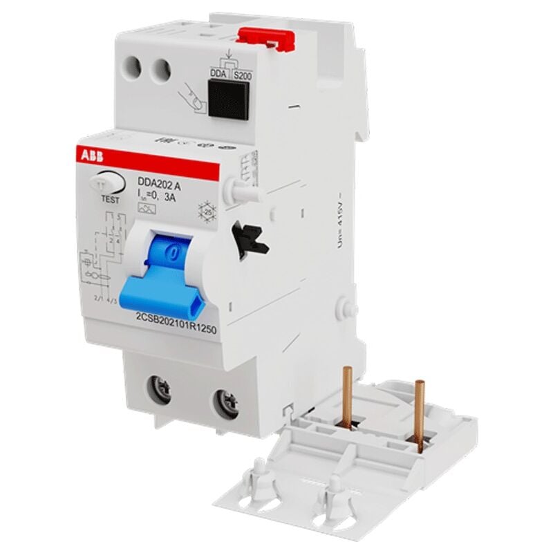 foto del prodotto blocco differenziale abb dda202 2p 25a 300ma tipo a 2 moduli b427960