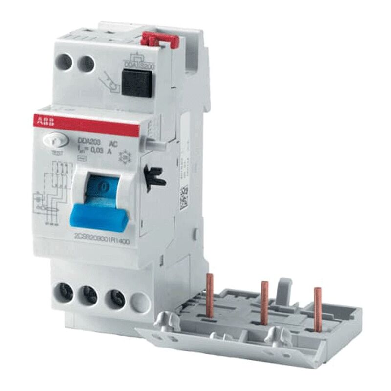 foto del prodotto blocco differenziale abb dda203 3p 40a 30ma tipo ac 2 moduli b427926