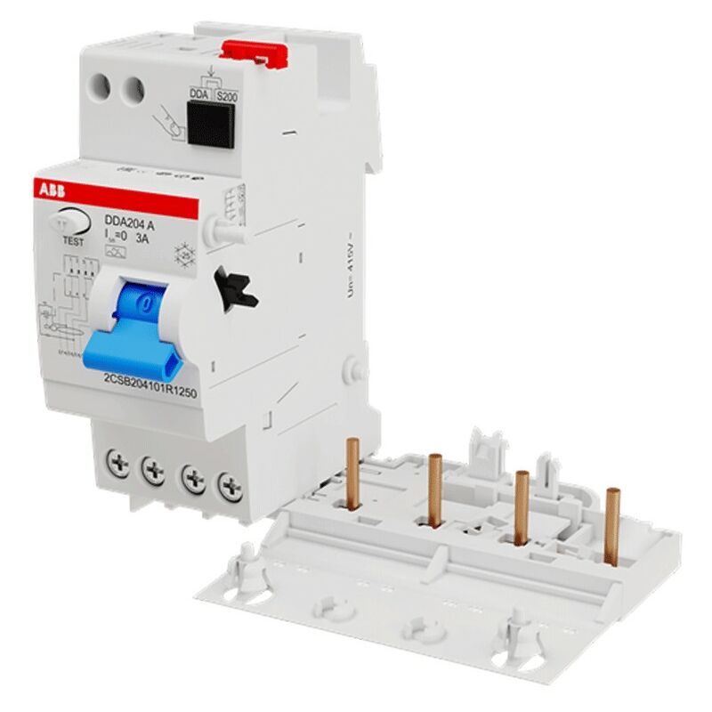 foto del prodotto blocco differenziale abb dda204 4p 63a 300ma tipo a 2 moduli b427988
