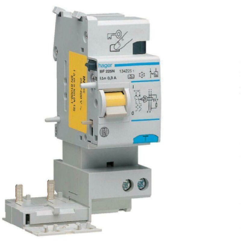 foto del prodotto blocco differenziale bipolare 2 poli 300ma 25a a 2m bf225n hager