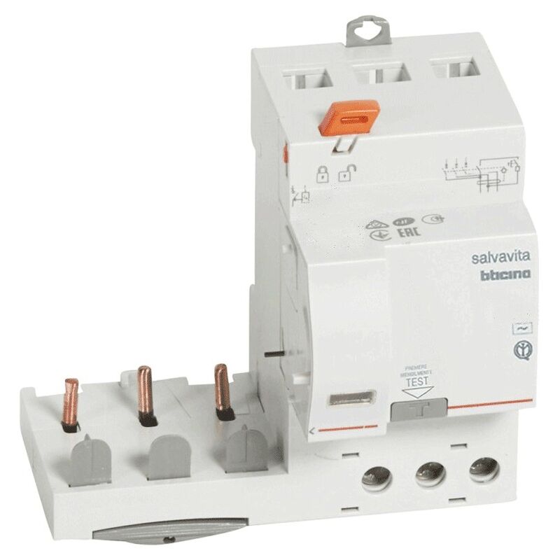 foto del prodotto blocco differenziale salvavita 4p as 63a 1000ma 3 moduli g46as63 bticino