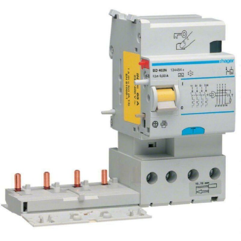 foto del prodotto blocco differenziale tipo ac, per interruttore automatico series m e n 4 poli 63a 30 bf464n hager