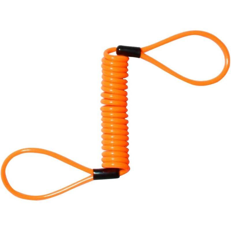 foto del prodotto blocco disco di sicurezza con allarme antifurto, per moto, freno, disco, borsa, cavo a molla da 1,2 m, arancione sollbry