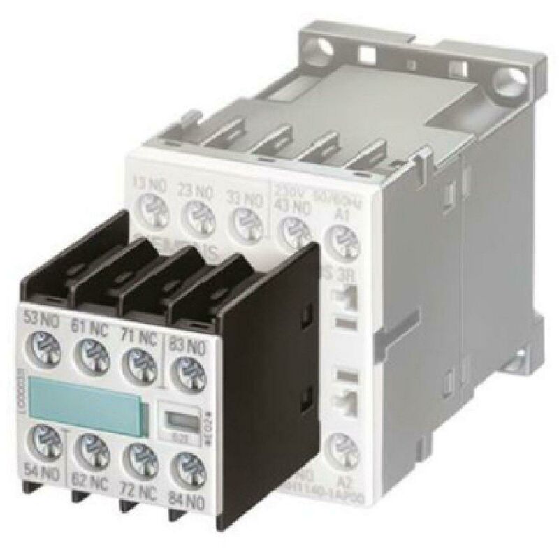 foto del prodotto blocco interruttore ausiliario, 80e, 4no, din en50011, collegamento a vite, per rel del contattore, 4 poli siemens