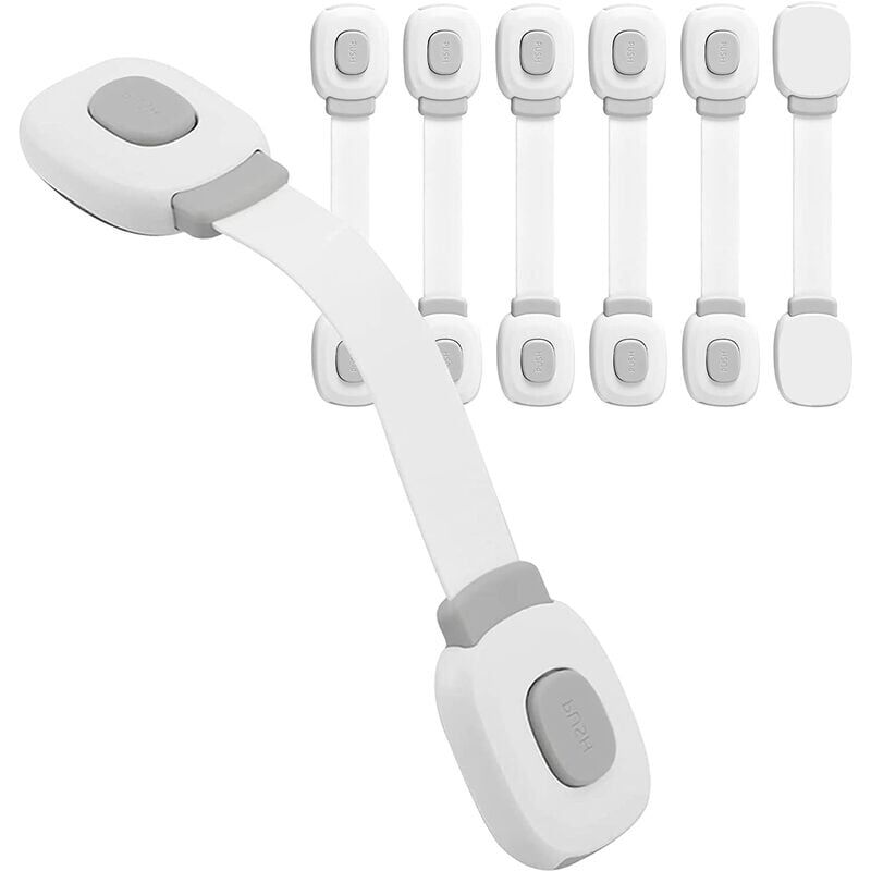 foto del prodotto blocco porta di sicurezza per bambini set di 6 blocchi per cassetti chiusure per armadio e frigorifero armadio di sicurezza per bambini protezione