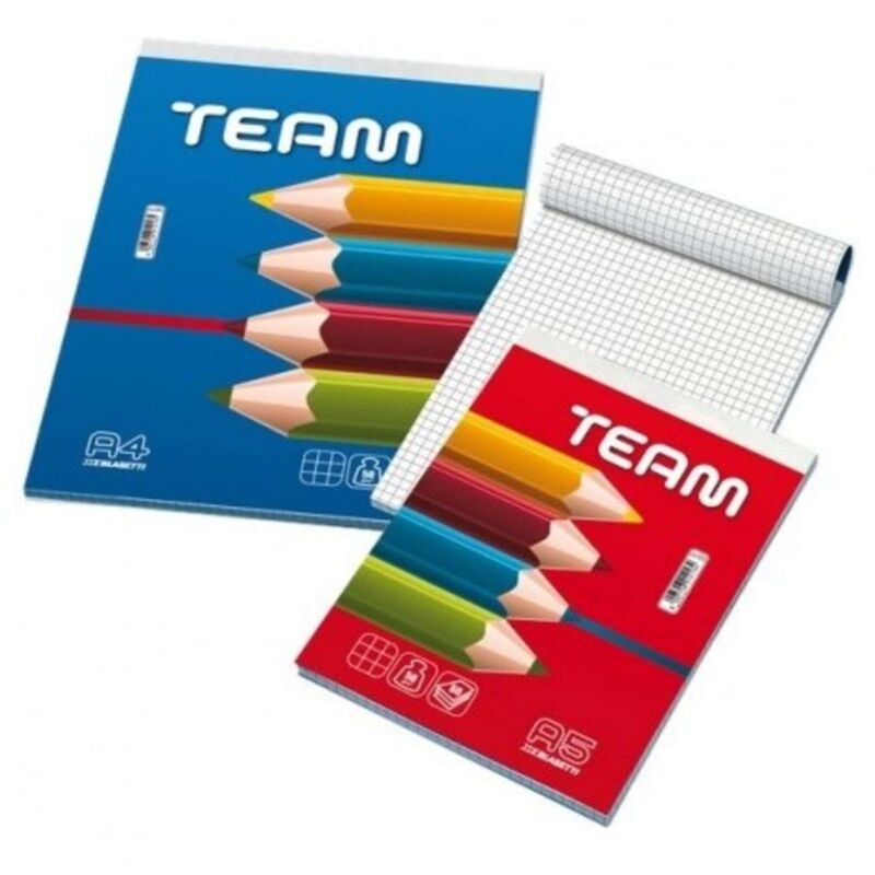 foto del prodotto block notes a4 team a punto metallico 21x29 50ff conf. 10 pz 