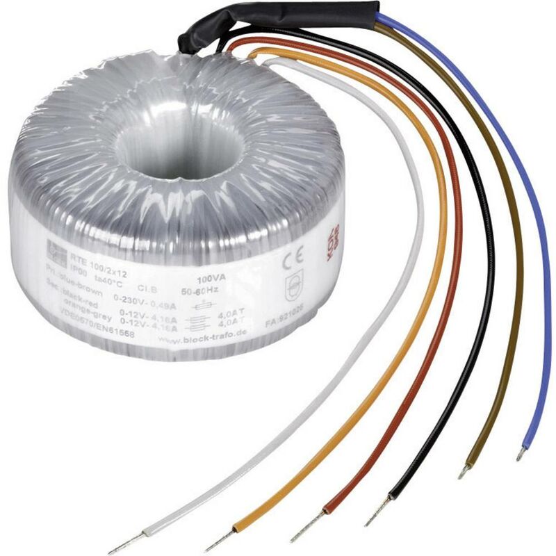 foto del prodotto block rte 100 2x12 trasformatore toroidale 100 va 4.17 a