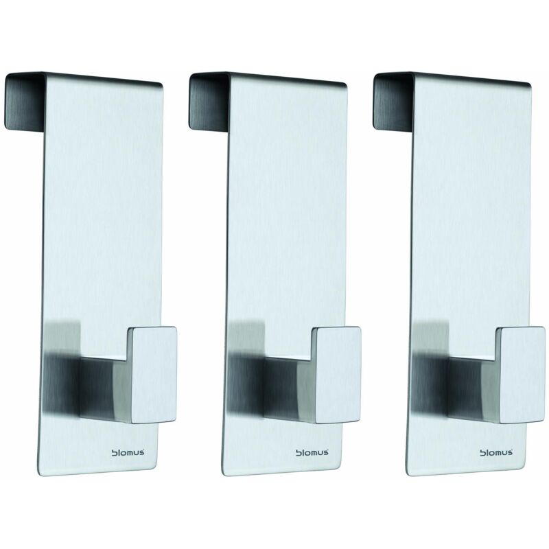 foto del prodotto blomus set 3 t rgarderobehaken menoto matt gancio per porta, acciaio inossidabile, opaco, 3 st ck h 12 x b 4,3 x l 5 cm, 3 unit 