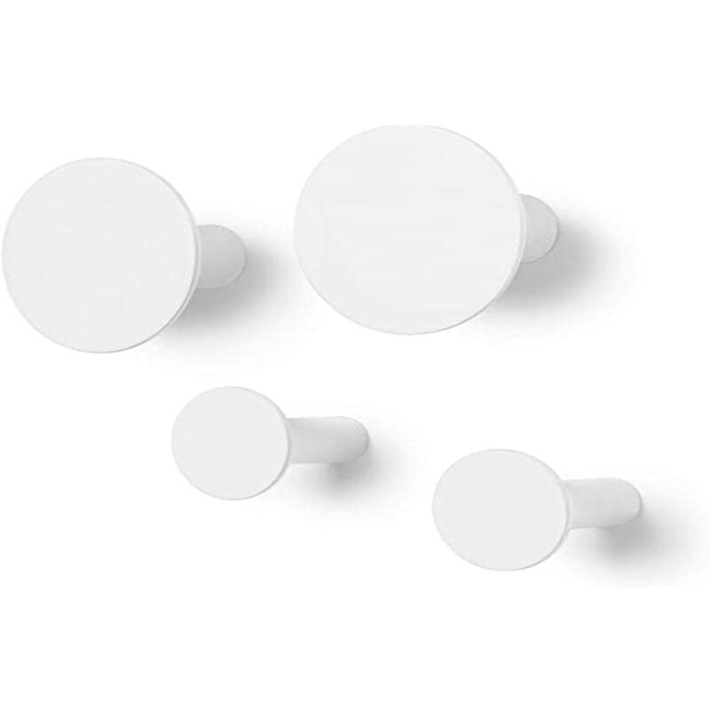 foto del prodotto blomus set di 4 ganci da parete in classico bianco, alta qualit , materiale di fissaggio incluso, design moderno, 2 pezzi diametro 8,5 cm, 2 pezzi