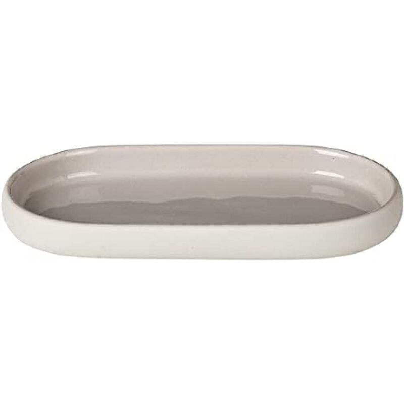 foto del prodotto blomus sono vassoio, ceramica, silicone, moonbeam, h 2,5 cm, l 10 cm, p 19 cm