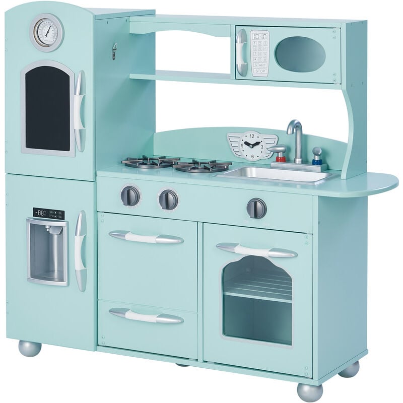 foto del prodotto blu cucina per bambini legno gioco giocattolo imitazione teamson kids td 11414m