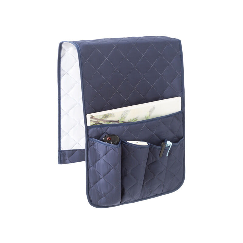 foto del prodotto blu organizer per braccioli per poltrona, copertura protettiva per poltrona divano, tasche sospese salvaspazio, custodia antiscivolo per telefono,