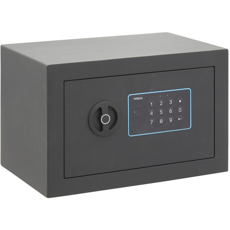 foto del prodotto blue cassaforte elettronica con codice, sicura e facile da usare, per casa, 20 x 31 x 20 cm, 10 l, grigio arregui