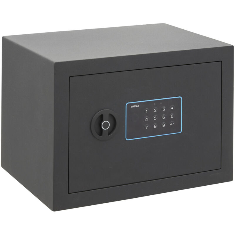 foto del prodotto blue cassaforte elettronica con codice, sicura e facile da usare, per casa, 25 x 35 x 25 cm, 18 l, grigio arregui