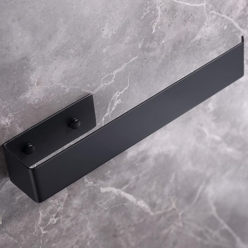 foto del prodotto blue dream portasciugamani autoadesivo in acciaio inox per bagno e cucina 26 cm nero adesivo 3m e foratura