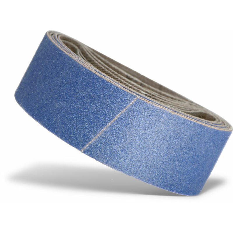 foto del prodotto blue nastri abrasivi, 303 x 40 mm, p. levigatrici palmari a nastro, corindone zirconio 10 pz. g120 - menzer