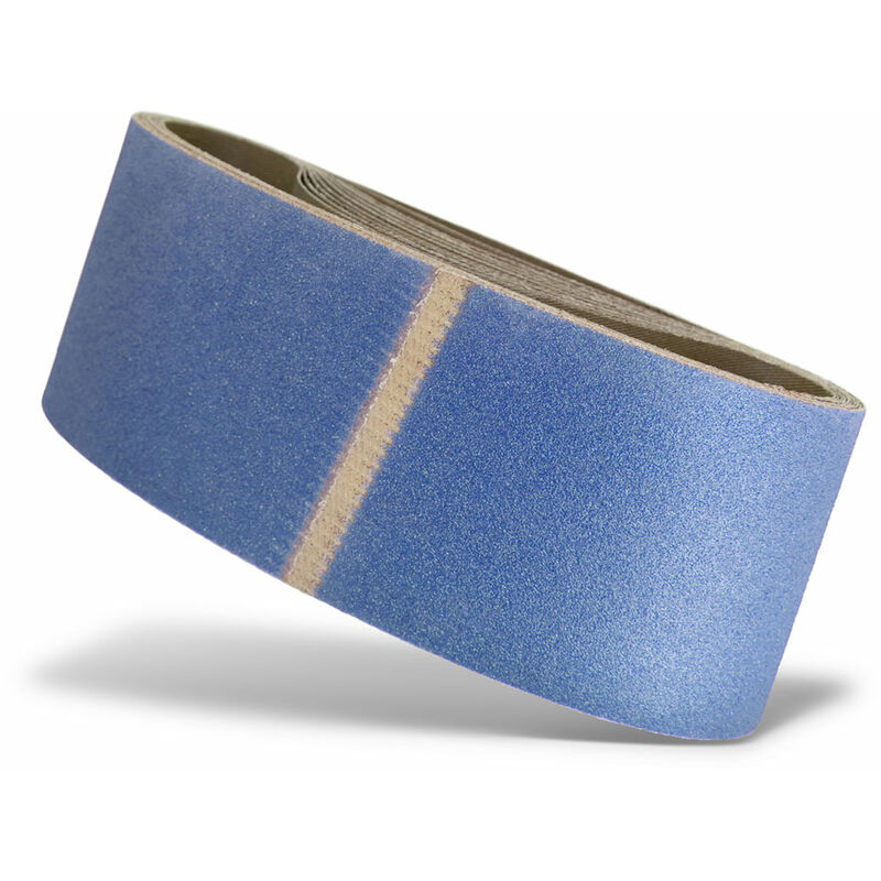 foto del prodotto blue nastri abrasivi, 610 x 100 mm, p. levigatrici palmari a nastro, corindone zirconio 10 pz. g120 menzer