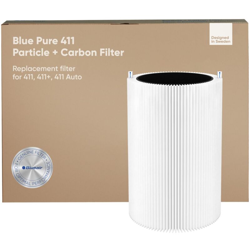 foto del prodotto blue pure 411 auto, 411, 411 genuine replacement filter, particle and activated carbon, fits blue pure 411 auto, 411 and 411 air purifiers blueair