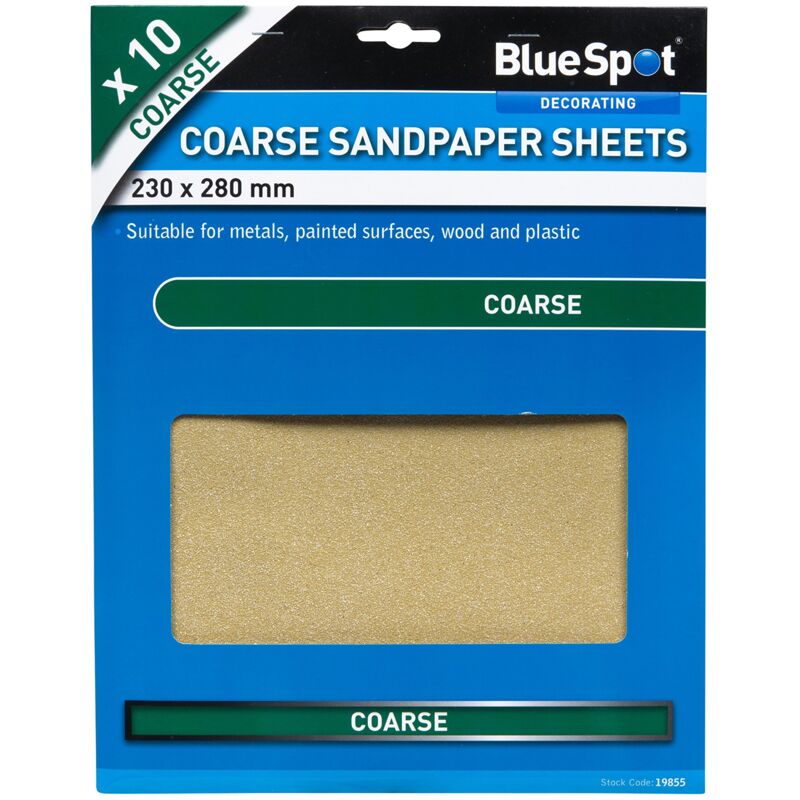 foto del prodotto blue spot tools 19855 carta vetrata grossa, 230 x 280 mm, colore nero