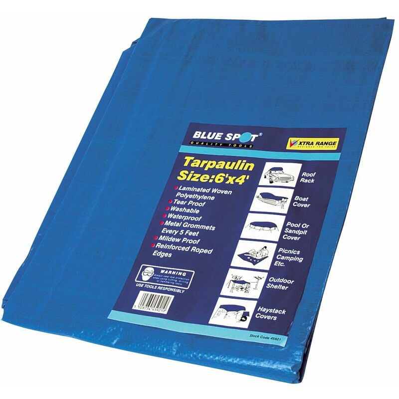 foto del prodotto blue spot tools bluespot tools tarpaulin 6 x 4 feet approx size only 