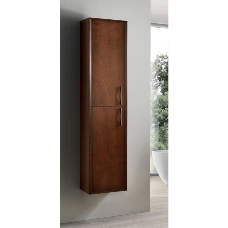 foto del prodotto bluelife colonna da bagno moderna reversibile classic a 2 ante noce chiaro
