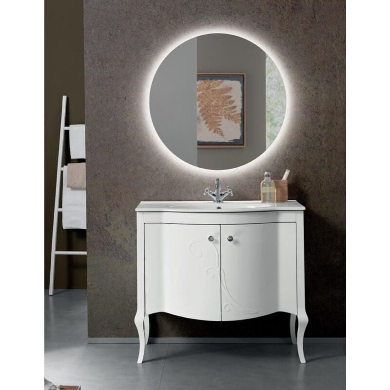 foto del prodotto bluelife mobile bagno classico martina 90 cm bianco opaco 2 ante lavabo
