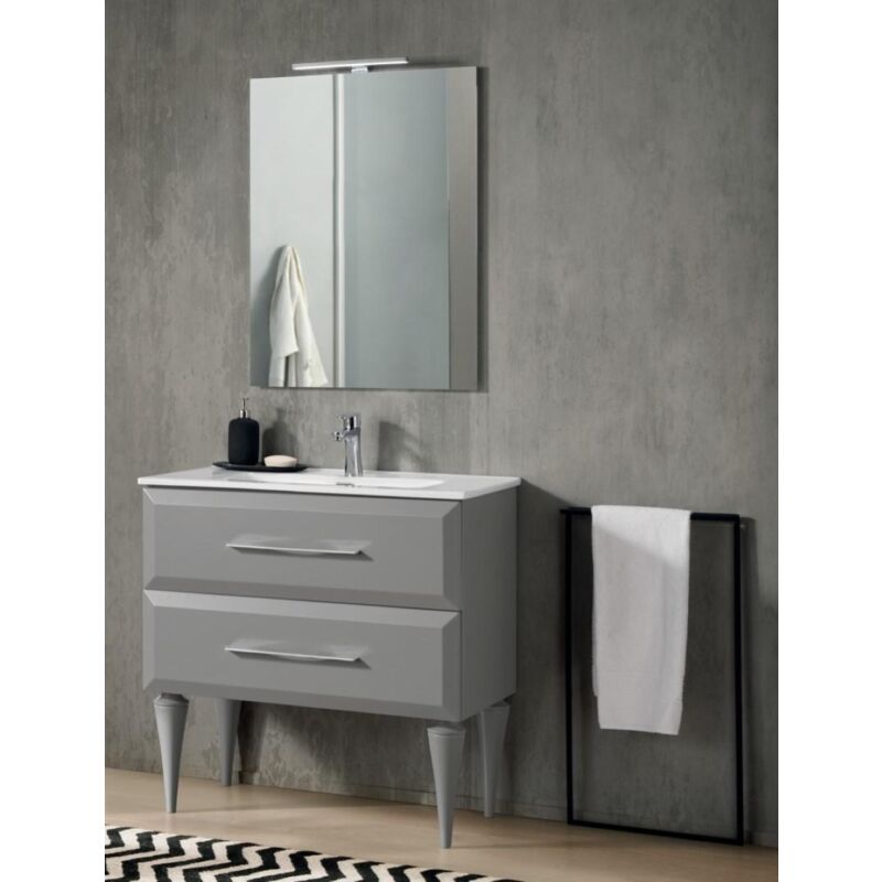 foto del prodotto bluelife mobile bagno moderno 80 cm grigio perla 2 cassetti lavabo cleide