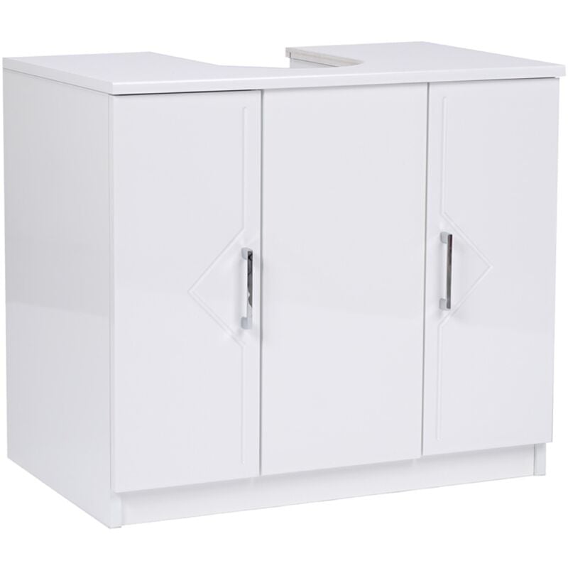 foto del prodotto bluelife mobile copricolonna universale sottolavabo 2 ante bianco lucido