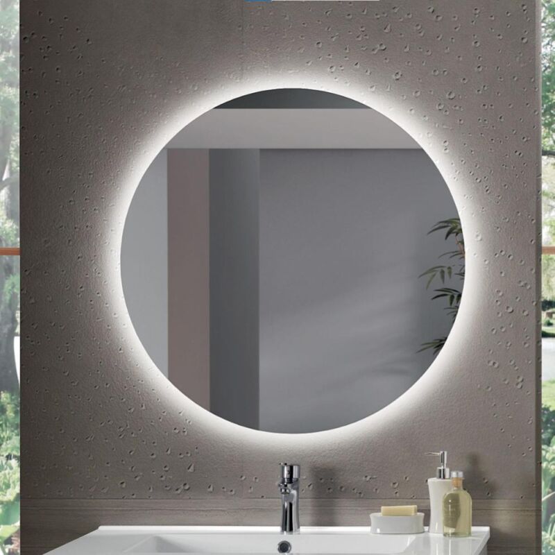 foto del prodotto bluelife specchio rotondo retroilluminato a led moderno betty 80x80