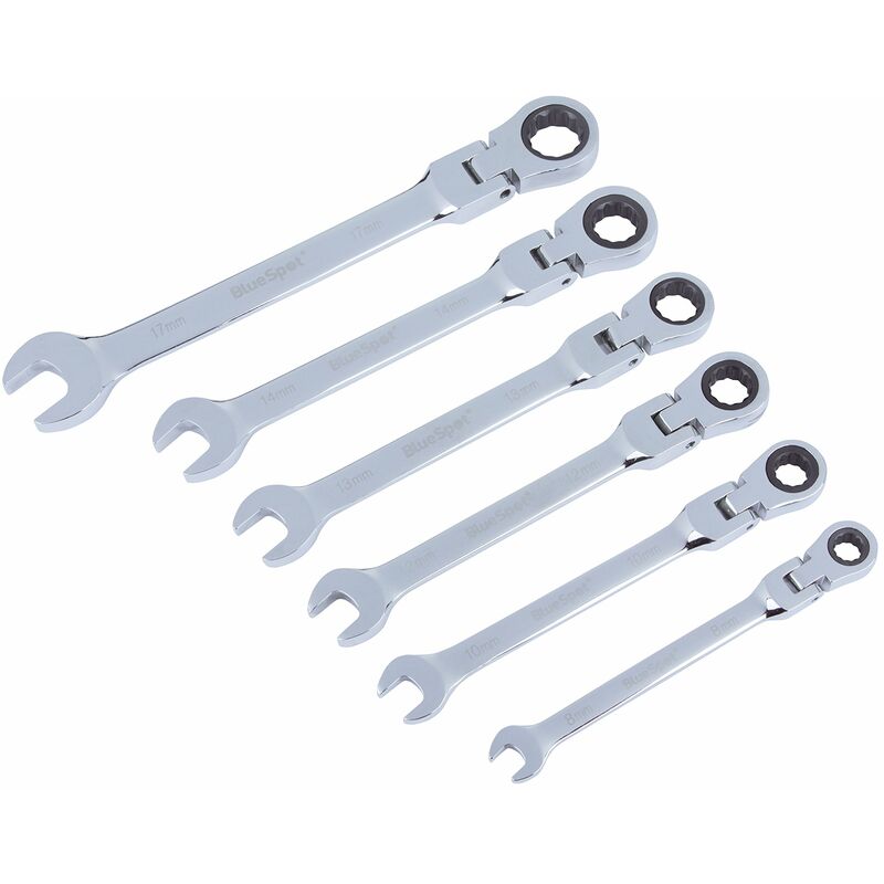 foto del prodotto bluespot blue spot 04312 set di 6 chiavi a cricchetto con testa flessibile