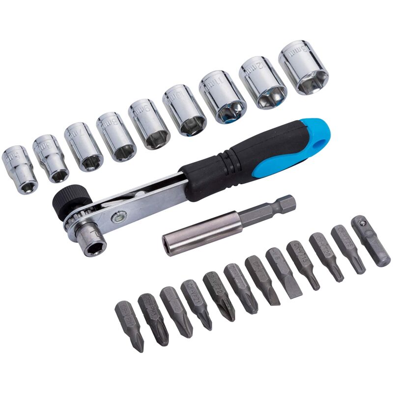 foto del prodotto bluespot tools 12624 23pce set di chiavi a cricchetto e bussole