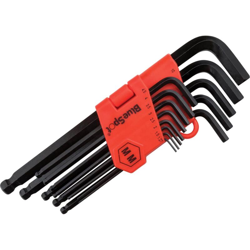 foto del prodotto bluespot tools 15303 set di chiavi esagonali con estremit a sfera metrica a braccio lungo 1,27 10 mm 