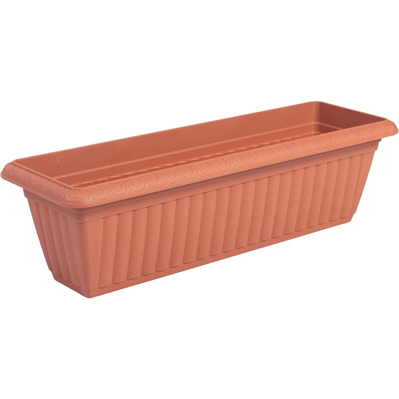 foto del prodotto blumentopf slim bertopf mit wasserablauf reservierungssystem f r die gartenarbeit slim planter relief 610, braun iris ohyama