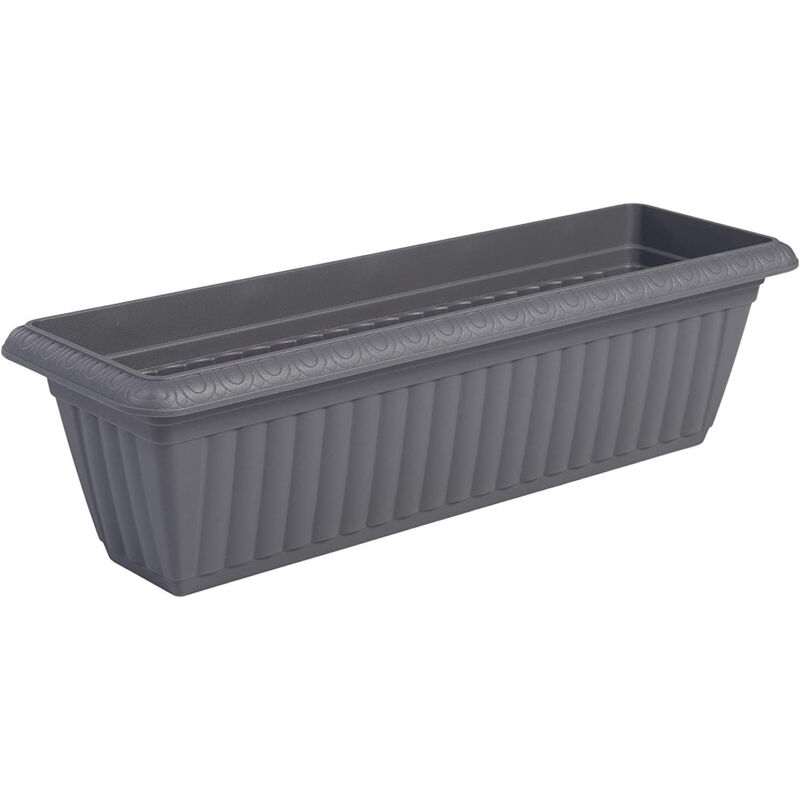 foto del prodotto blumentopf slim bertopf mit wasserablauf reservierungssystem f r die gartenarbeit slim planter relief 610, grau iris ohyama