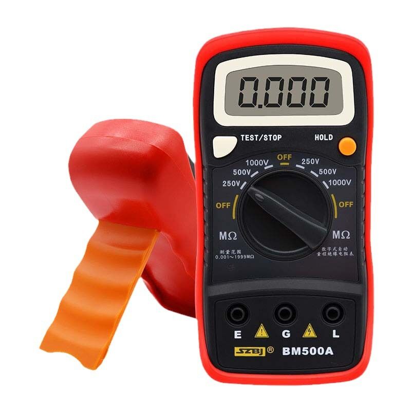 foto del prodotto bm500a 1000v multimetro digitale, tester di resistenza lcd, misuratore di resistenza di isolamento digitale, misuratore di megaohm, tester elettrico