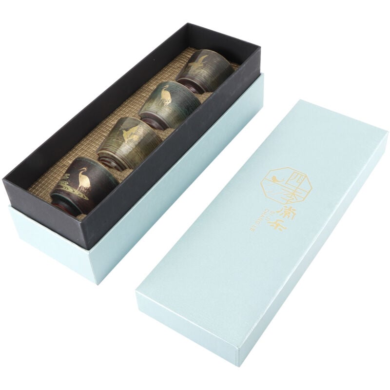 foto del prodotto bo te-cadeau de tasse à th en c ramique avec petite tasse de th kung fu en or peinte à la main, tasse de ma tre chinois r tro, cadeau pour toutes