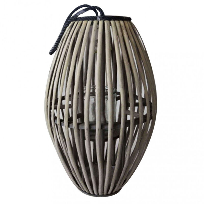 immagine 0 del prodotto bob gardens lanterna in vimini in vimini,vetro cm 14,5x14,5x60 sele colore grigio