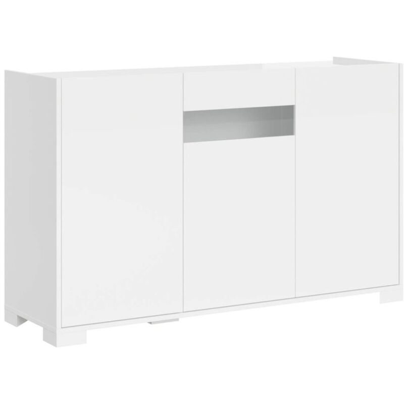 foto del prodotto bob gardens - madia 3 ante 130x40x81 cm - riflesso - colore bianco lucido - dimensioni l.130 p.40 h.81 cm