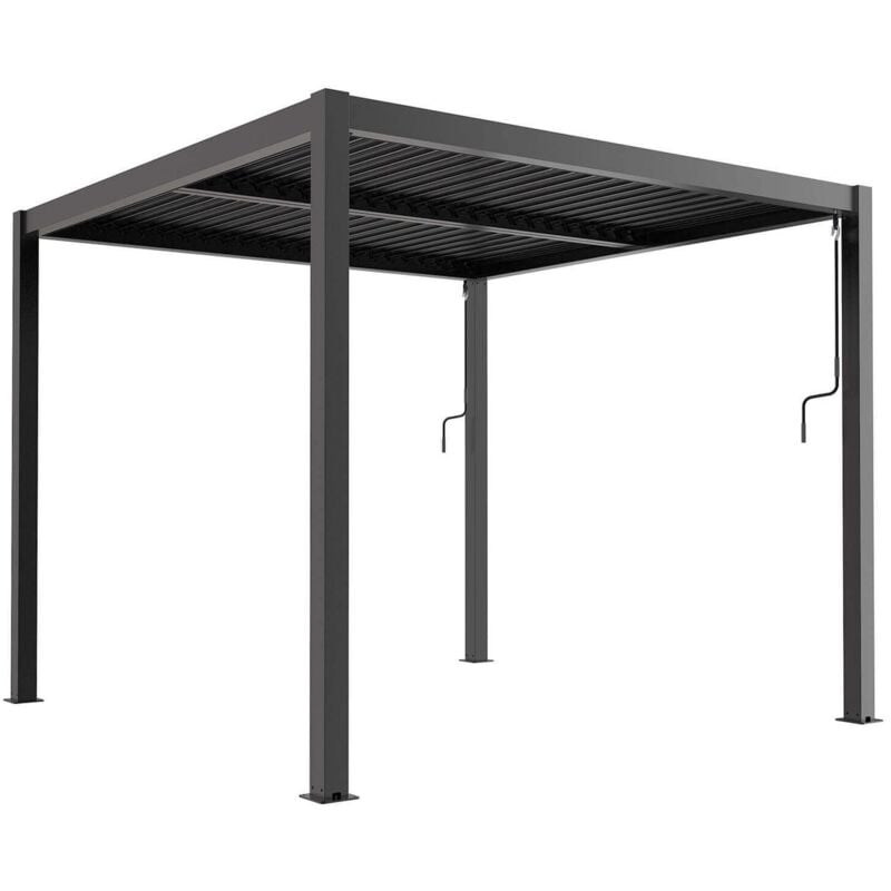 foto del prodotto bob gardens pergola bioclimatica in alluminio tony colore antracite dimensioni 4x4