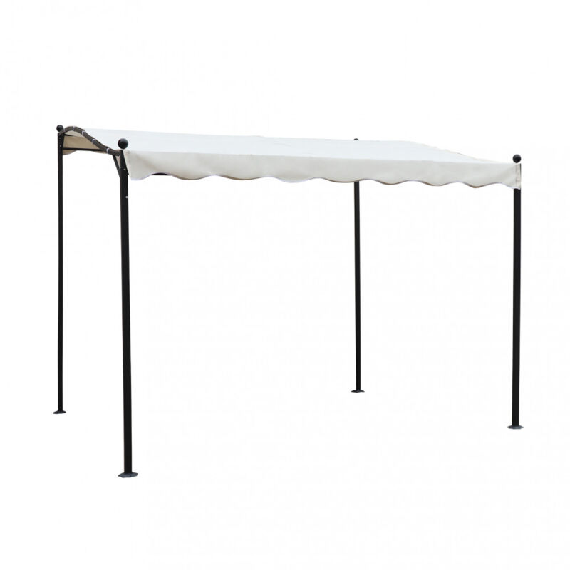 foto del prodotto bob gardens pergola da giardino addossata 3x2,5 in acciaio,poliestere bill
