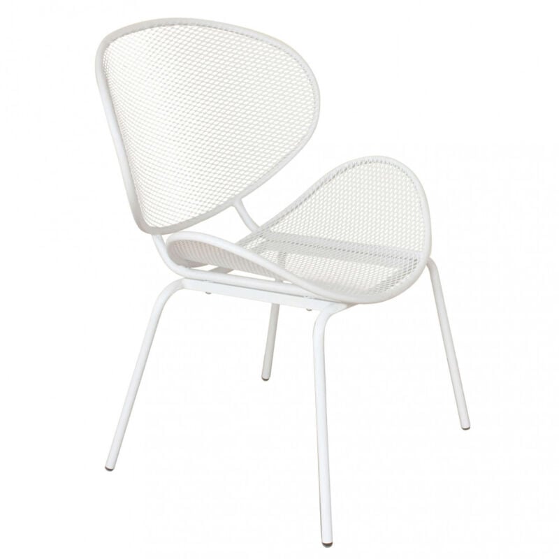 foto del prodotto bob gardens poltrona da giardino in acciaio cm 64x54x85 walker colore bianco