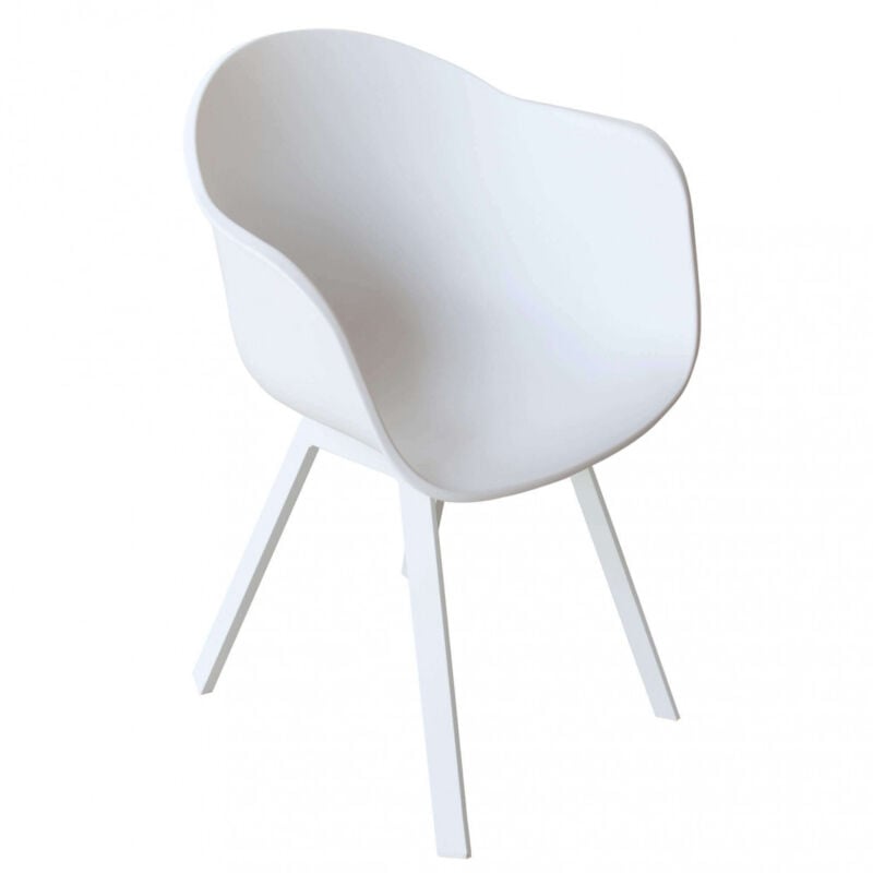 foto del prodotto bob gardens poltrona da giardino in plastica,alluminio cm 63x55x79 clark colore bianco