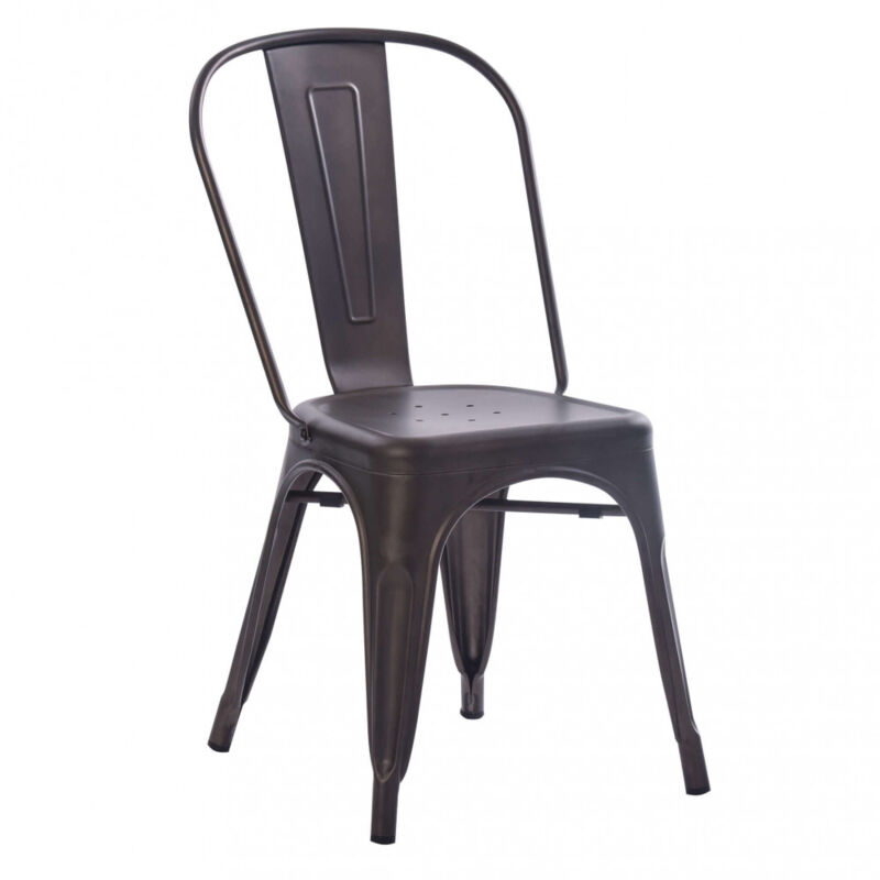foto del prodotto bob gardens sedia per sala da pranzo industrial in acciaio cm 35x45x85 metal colore nero