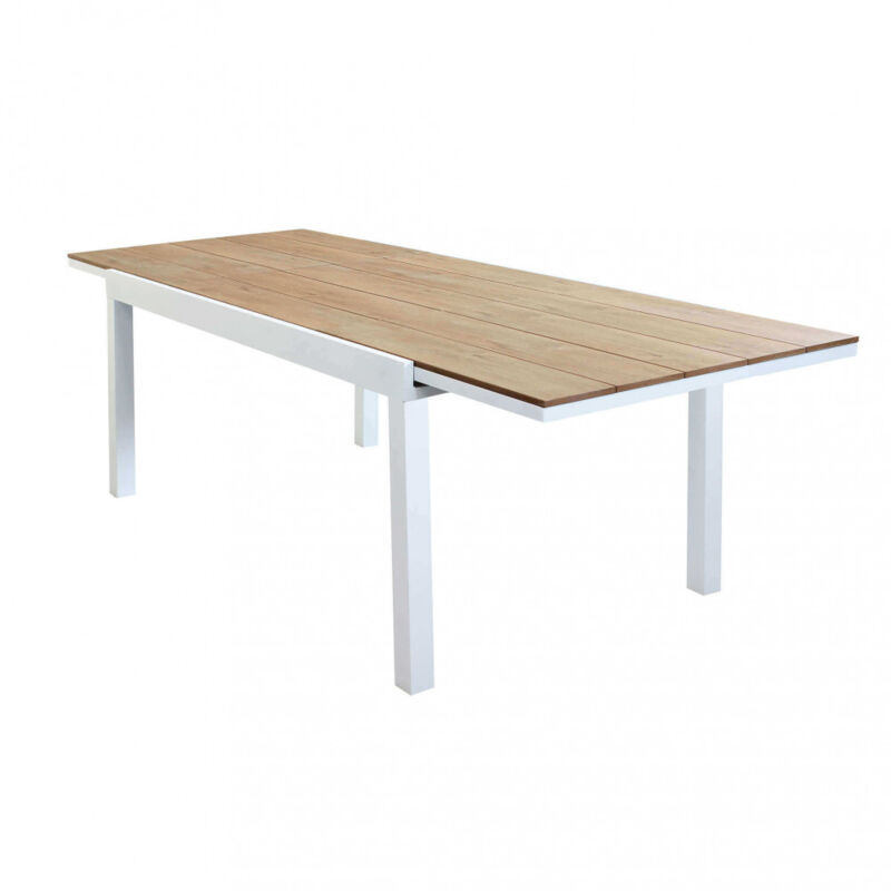 foto del prodotto bob gardens tavolo da giardino allungabile piano in finto legno 200 300x95 urban colore bianco