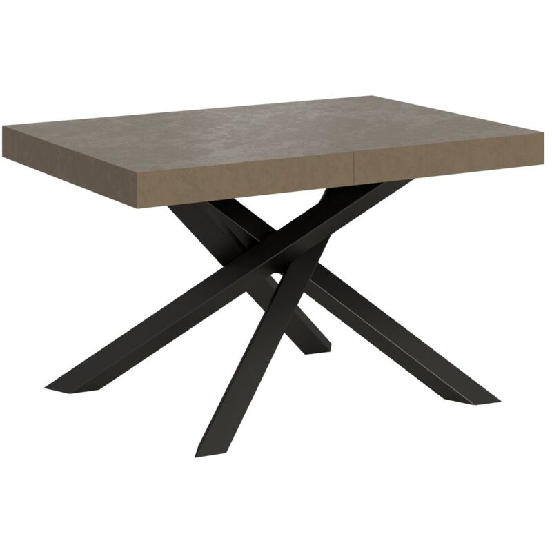 foto del prodotto bob gardens tavolo da pranzo allungabile volantis telaio antracite colore tortora bordo in tinta dimensioni 140x90 244