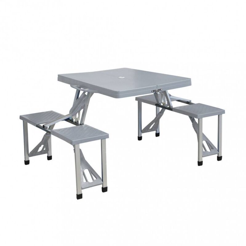 foto del prodotto bob gardens tavolo pieghevole salvaspazio con 4 sgabelli deca colore grigio