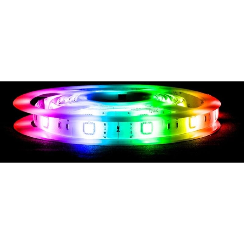 foto del prodotto bobina 2m striscia led rgb controllo tramite smartphone bluetooth 30 led m kit con trasformatore rgbw